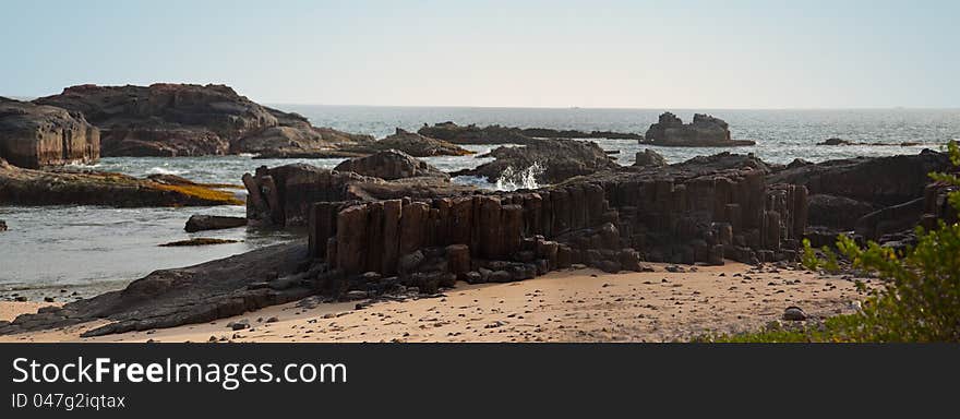 Beautiful beach with rocks