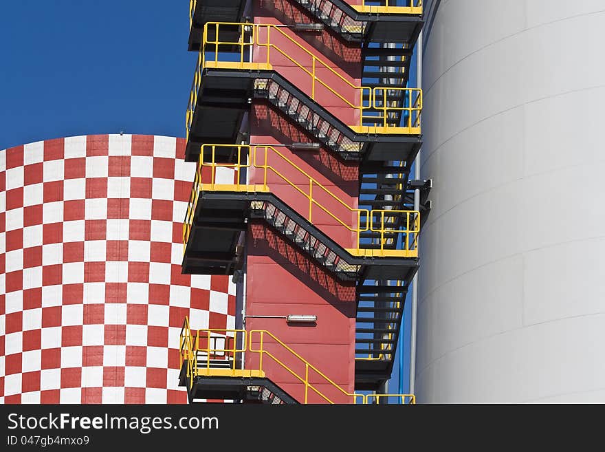 Modern power station and stairs construction. Modern power station and stairs construction