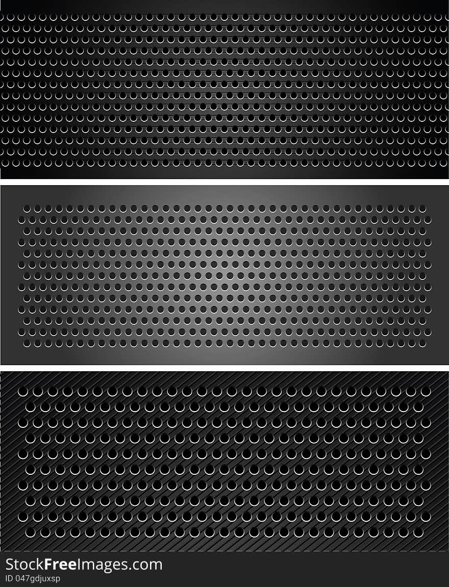 Set metallic perforated sheet background