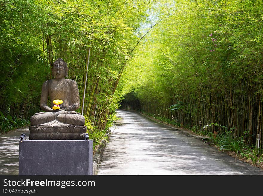 Bamboo sides and sculpture