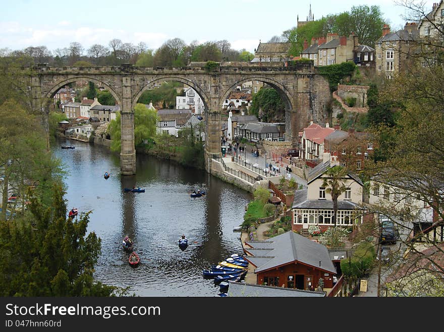 Knaresborough railway bridge over river Nidd