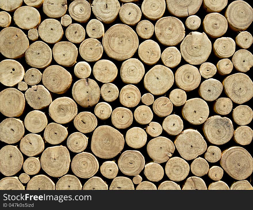 Stack of decorative cut wood