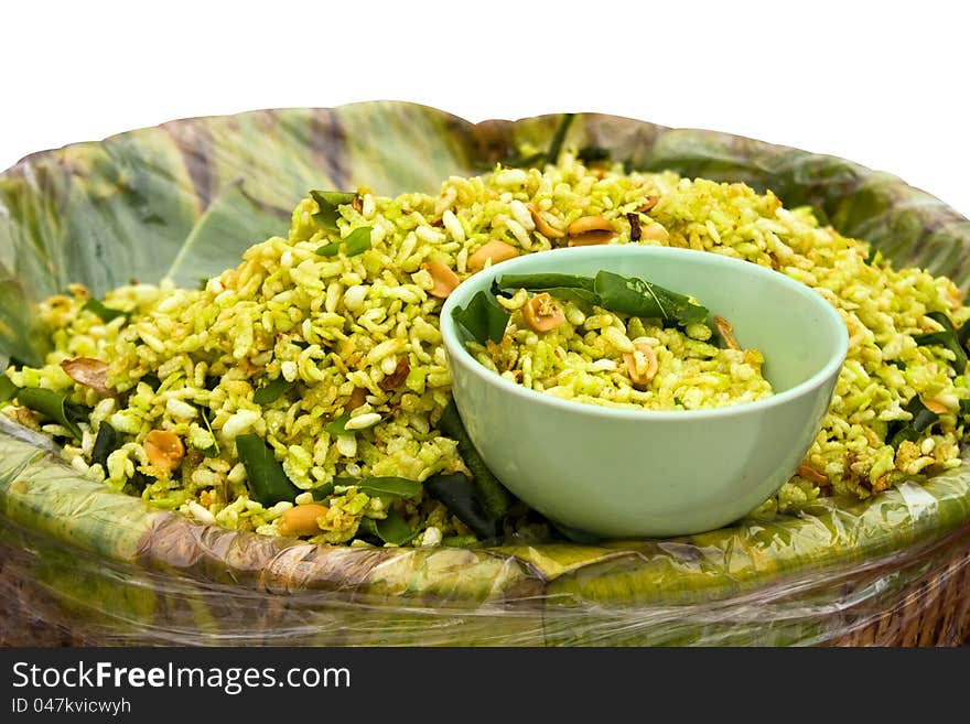 Pounded unripe rice mixed