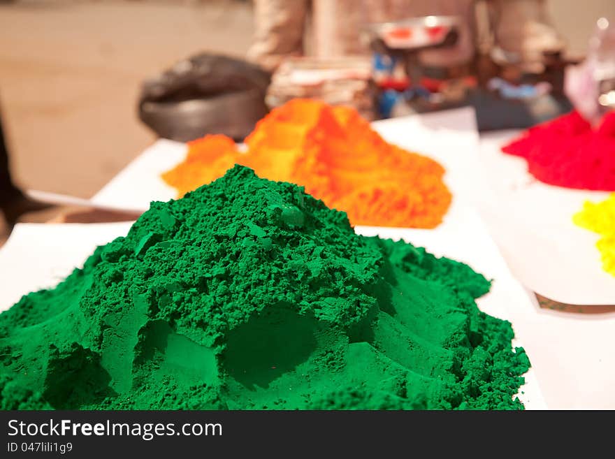 Different colors for sale in india on the occasion of holi (holli)festival. Different colors for sale in india on the occasion of holi (holli)festival