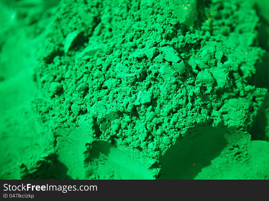 Detail of green color for holi