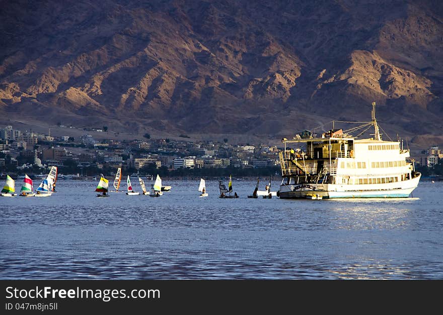 Northern edge of the Aqaba gulf (Red Sea) is important marine resort and recreational cities both in Israel and Jordan. Northern edge of the Aqaba gulf (Red Sea) is important marine resort and recreational cities both in Israel and Jordan