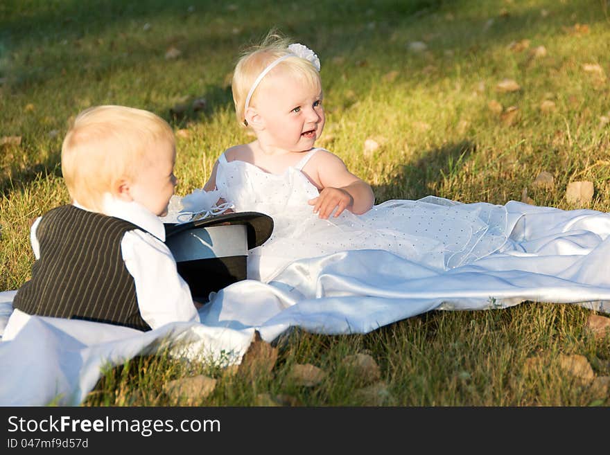 Children Dressed As Bride And Groom