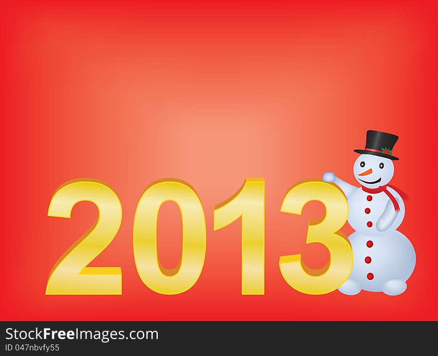 Red new year 2013 vector background