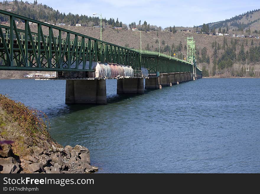 Long Bridge Of Hood River Oregon.