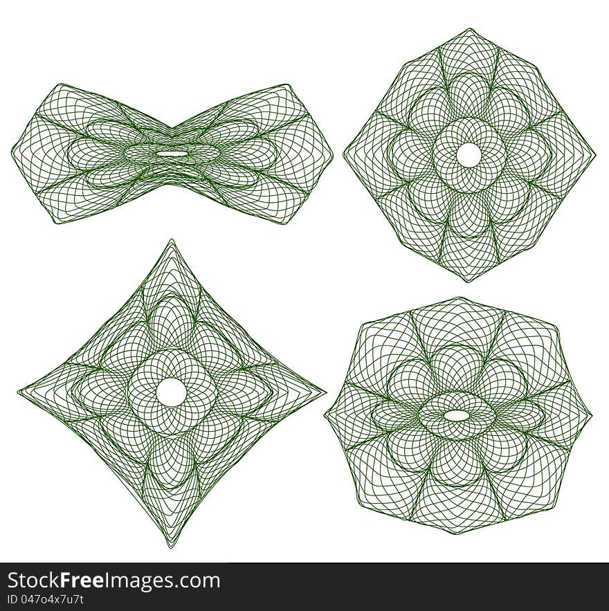 Vector pattern for currency, certificate or diplomas, decorative elements