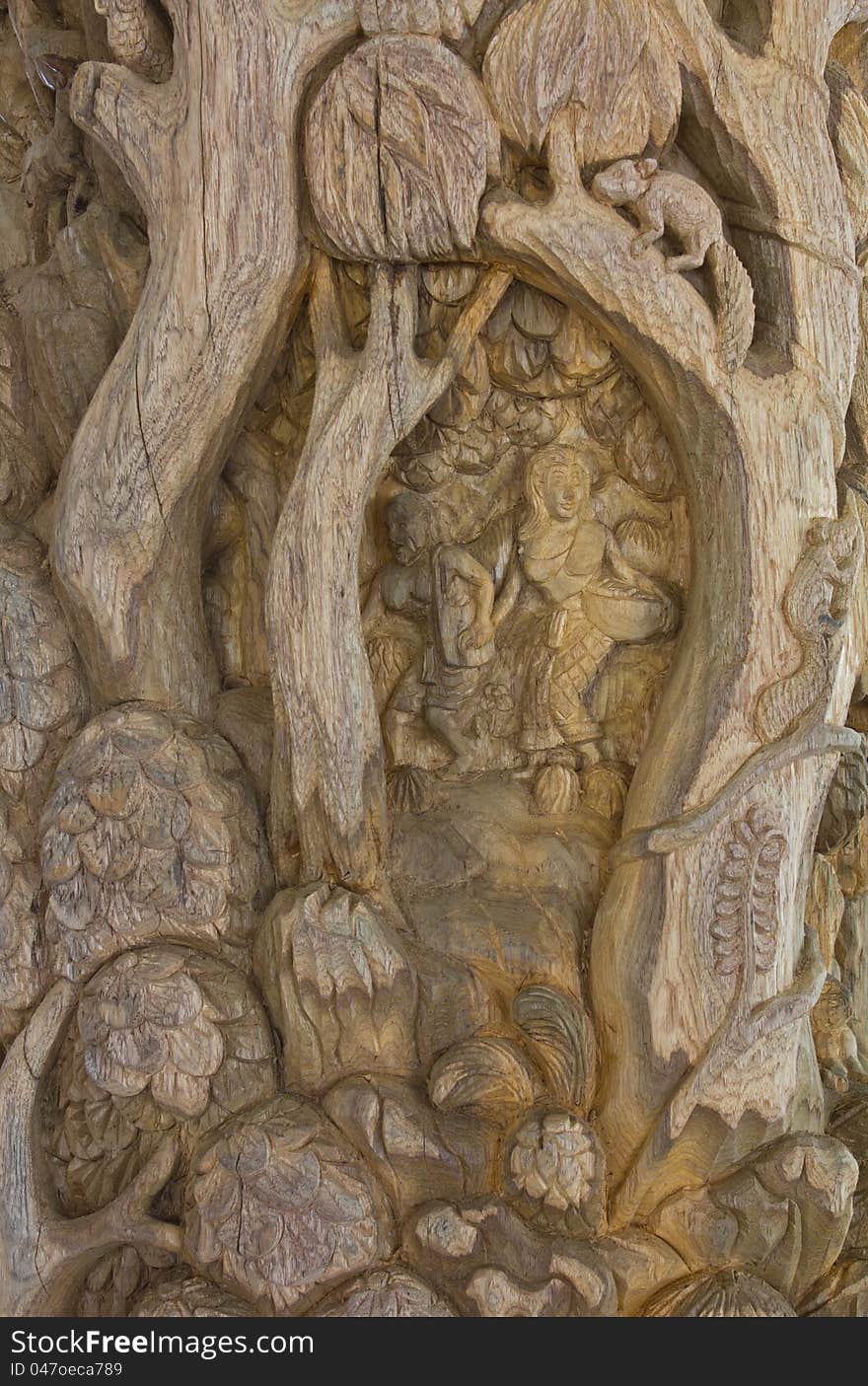 Carved wood.