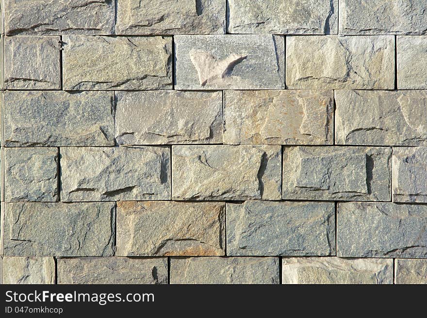 The close-up of stone brick wall