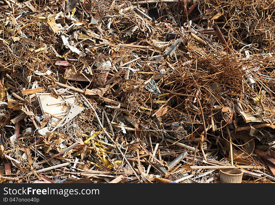 Iron scrap on dump site