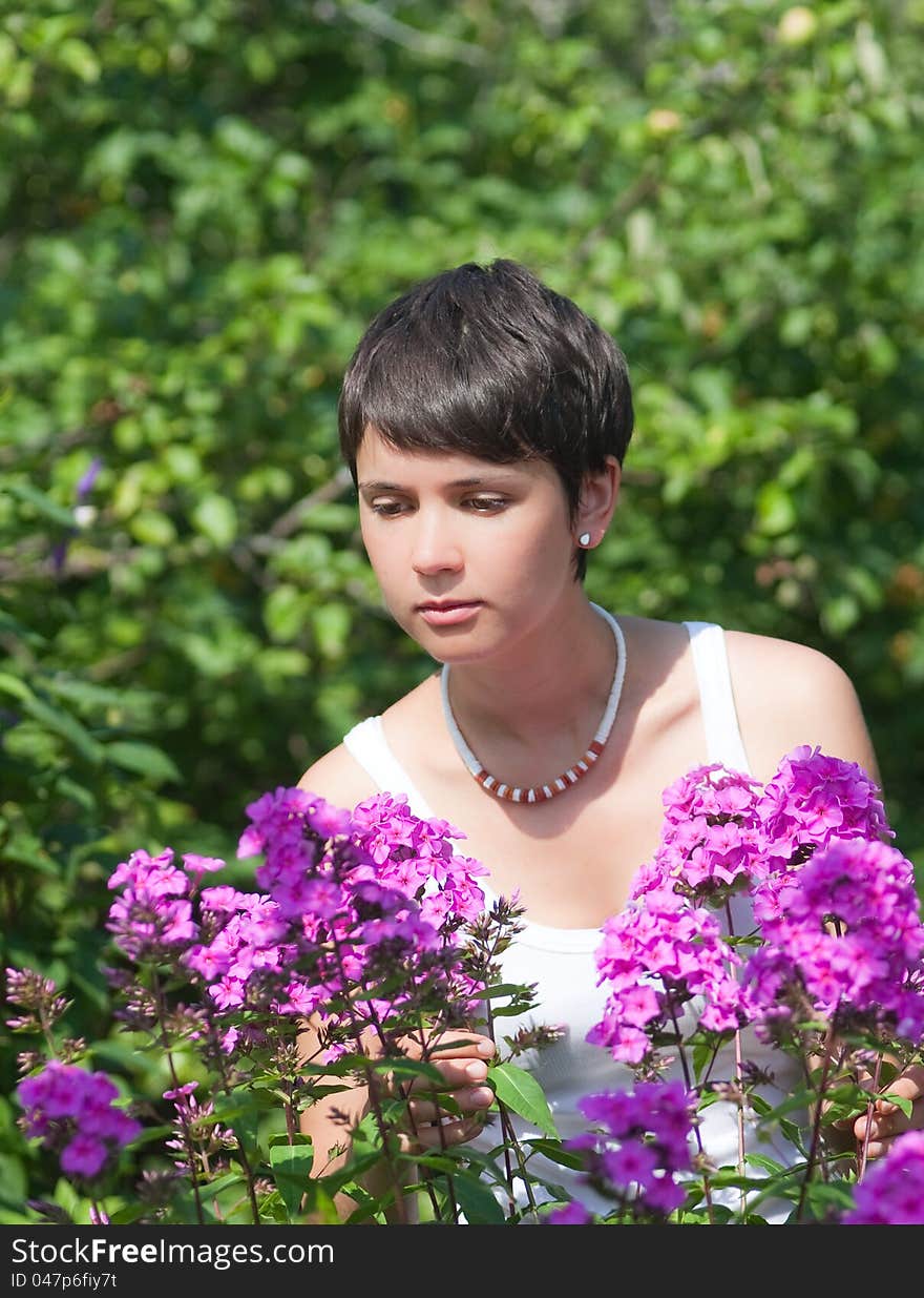 Beautiful girl with flowers