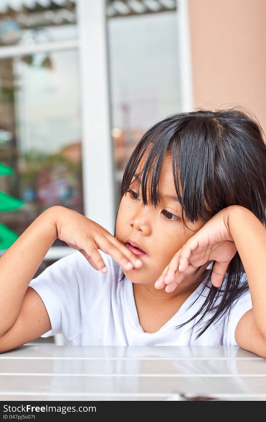 Closeup of asian children in relax time