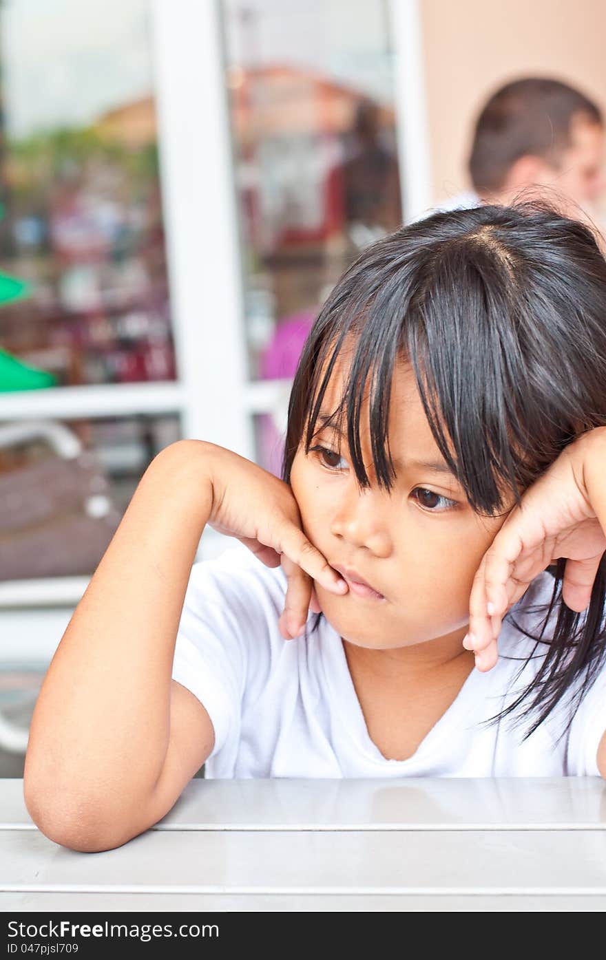 Closeup of asian children in relax time