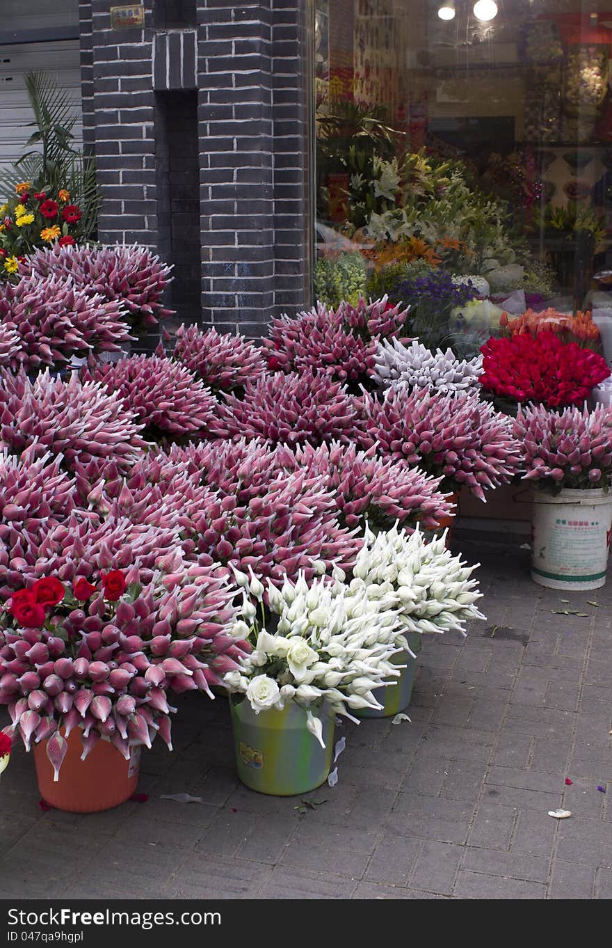 The florist, roses, in valentine's day. The florist, roses, in valentine's day.