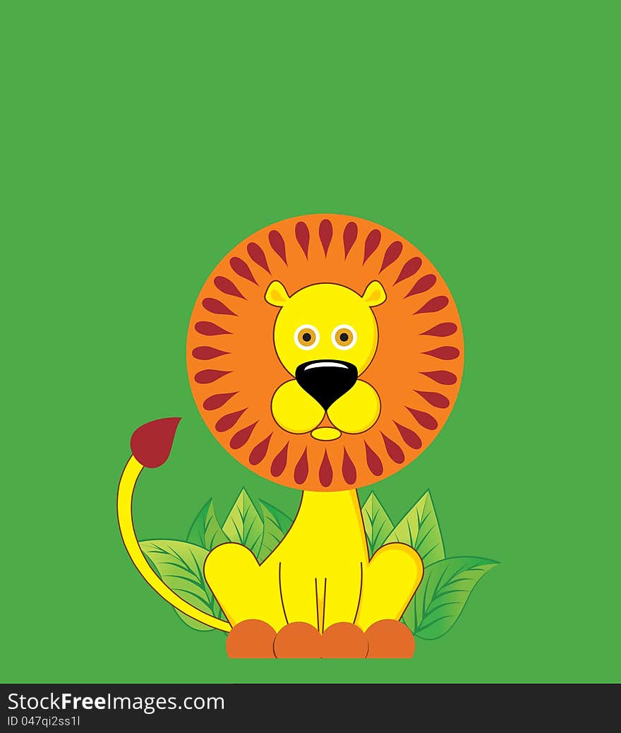 Cute cartoonn lion