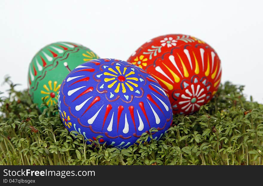 The Easter eggs and green cress