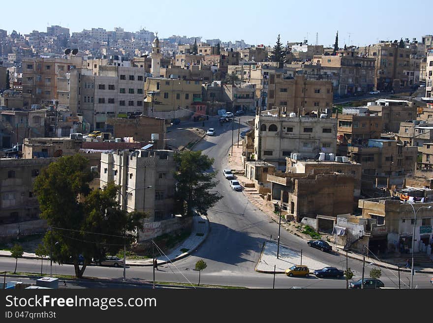 Some neighborhoods in the crowded old Amman, Jordan, Middle East,. Some neighborhoods in the crowded old Amman, Jordan, Middle East,