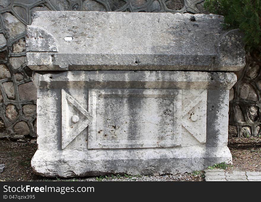 View of sarcophagus in Habibineccar in Antakya, Turkey. View of sarcophagus in Habibineccar in Antakya, Turkey.