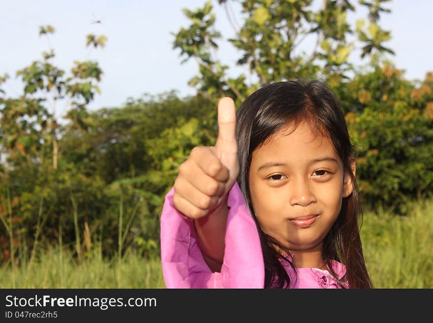 A Little Girl Thumbs