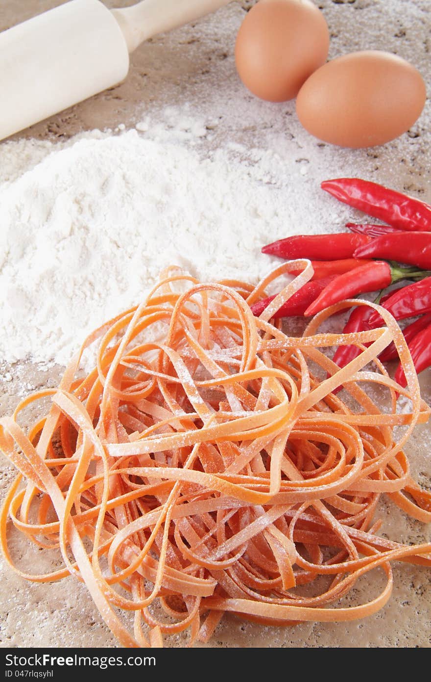 Fresh Pasta Noodles With Chili