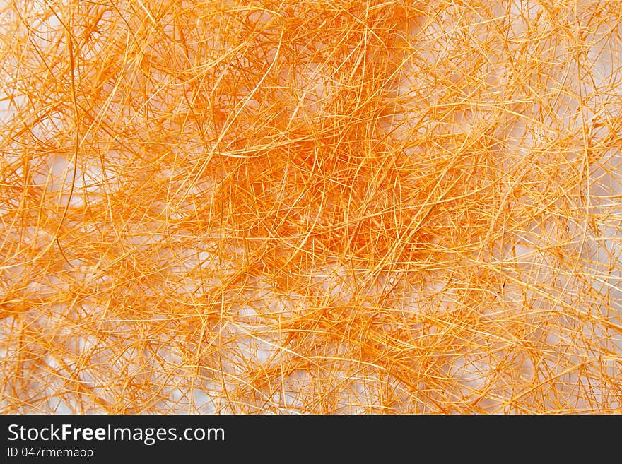 Orange sisal background on white