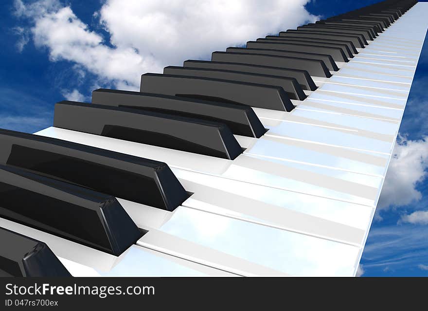 Piano  Flying In The Sky.