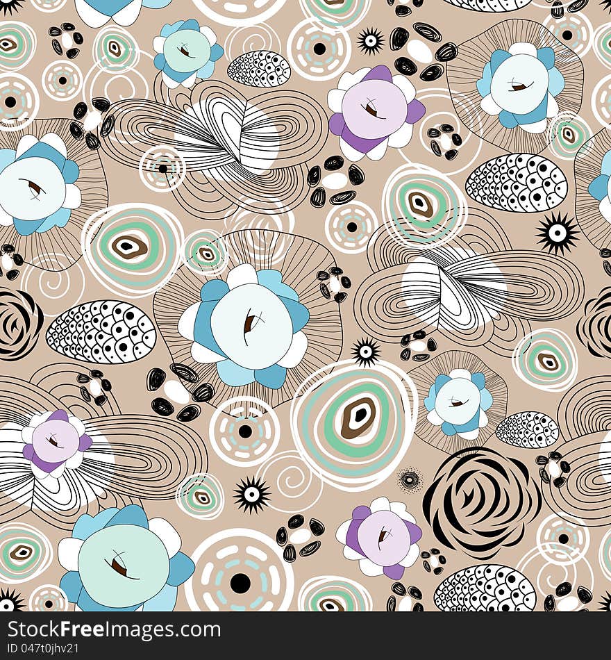 Abstract and floral pattern