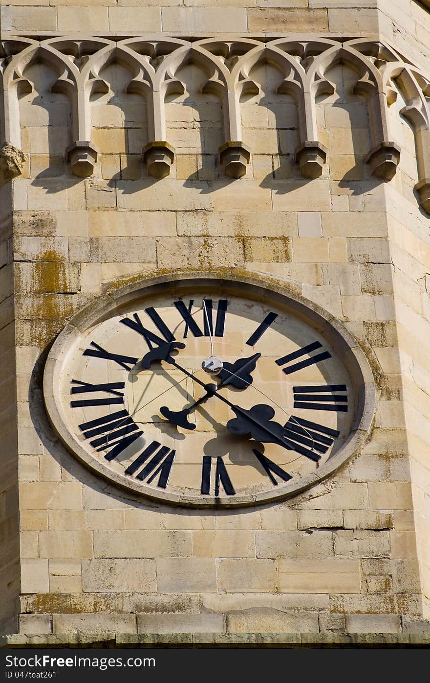 Clock from the Saint Mihai cathedral  in Cluj-Napoca, Romania. Clock from the Saint Mihai cathedral  in Cluj-Napoca, Romania