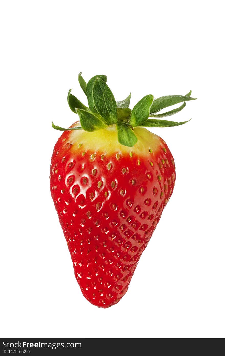 Isolated fruit on white,a strawberry