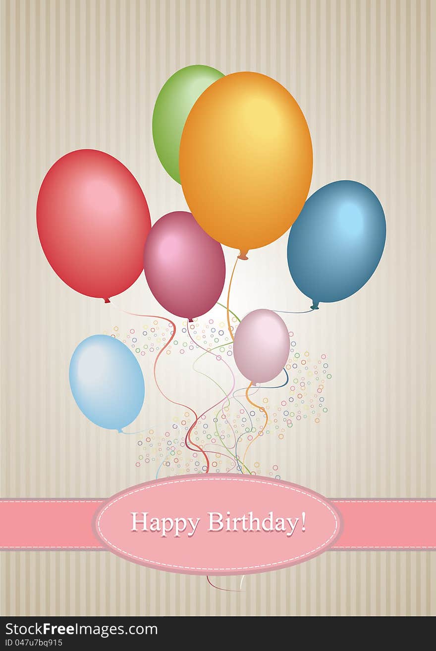 Colorful birthday ballons background or poster. Colorful birthday ballons background or poster