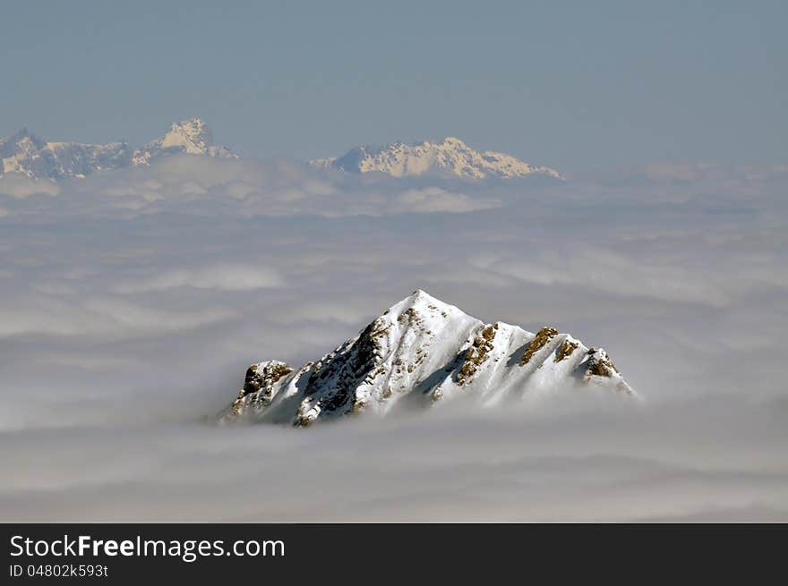 Winter view in the Austrian Alps