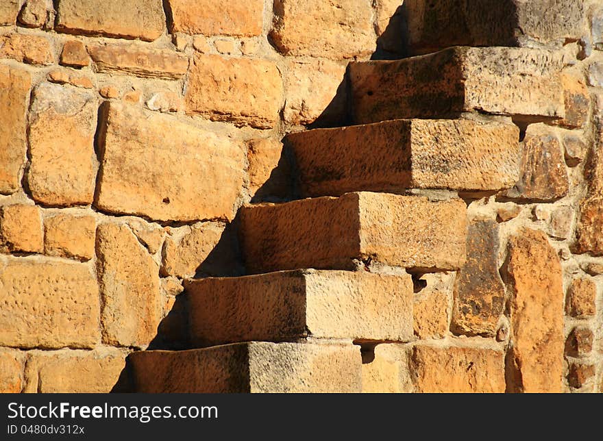 Old stairs from inside of a fortress