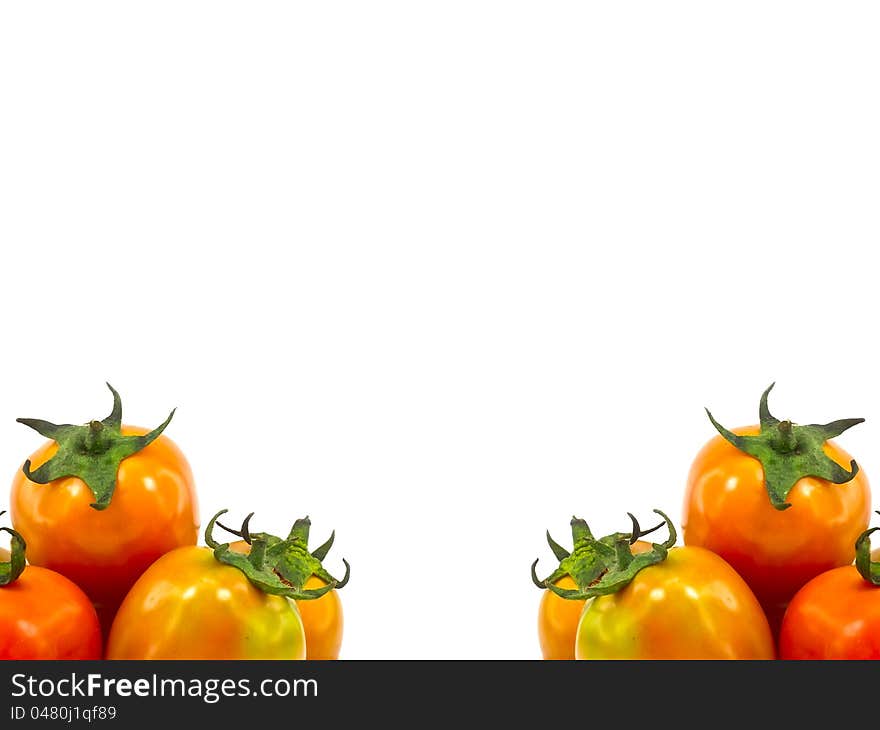 Tomatoes in two conner of image