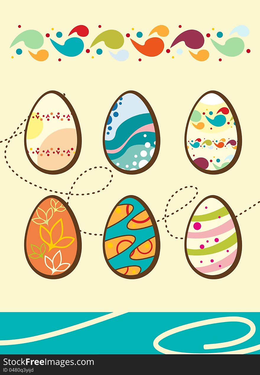 Set of easter eggs