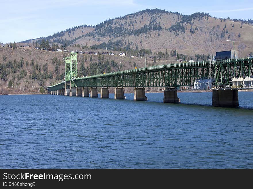 Long bridge of Hood River Oregon.