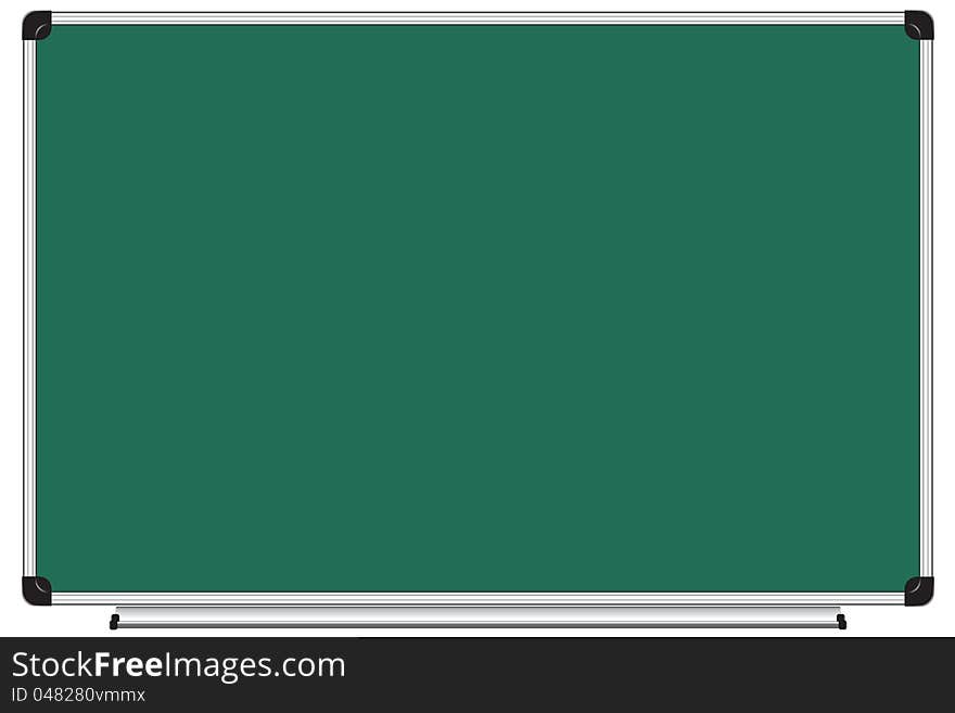 A blank blackboard with dark green surface. A blank blackboard with dark green surface