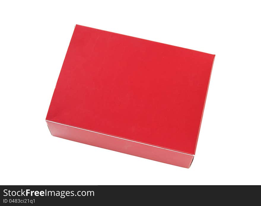 Red package box isolated on white