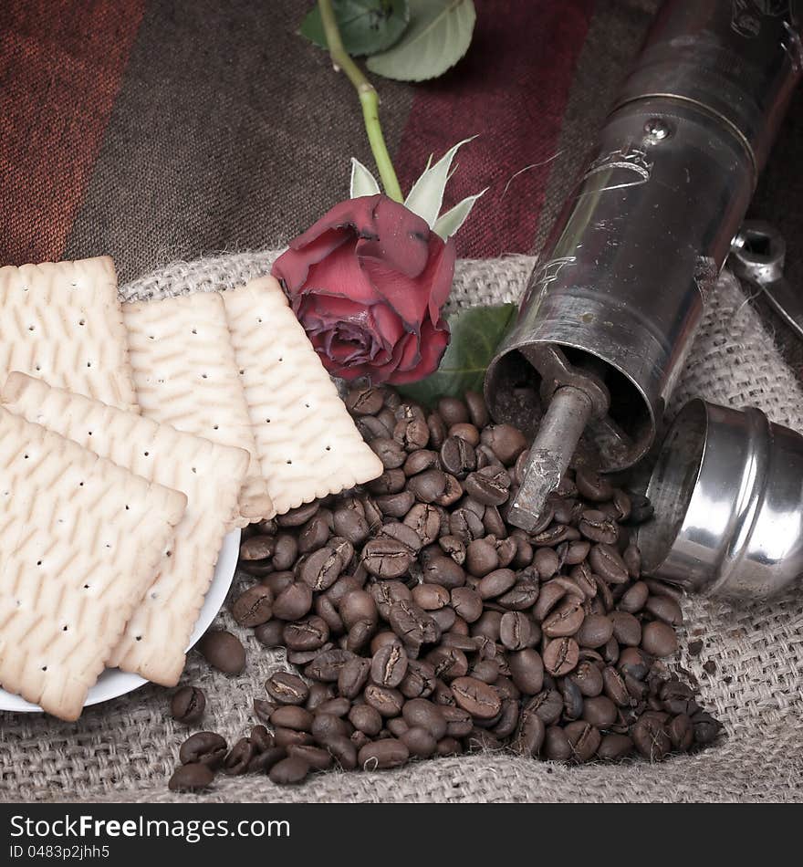 Coffee Beans And Roses