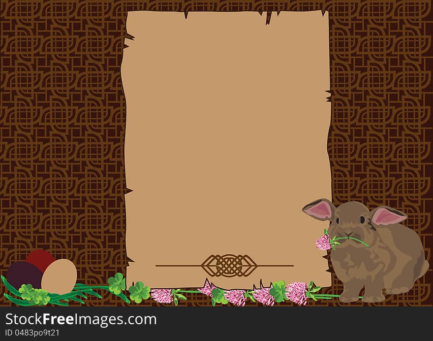 Easter background in beige and brown tones