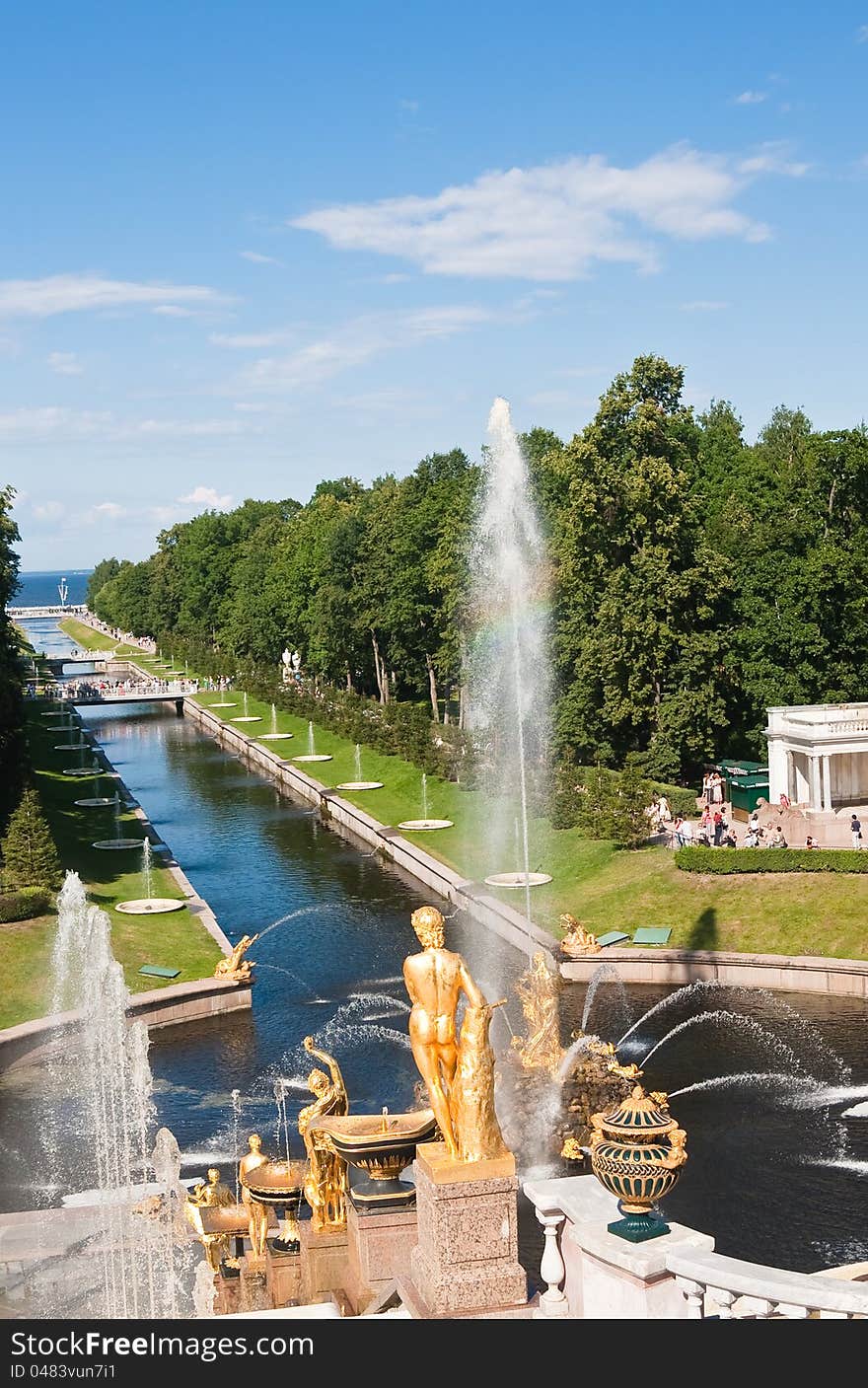 Grand cascade in Pertergof,  Russia