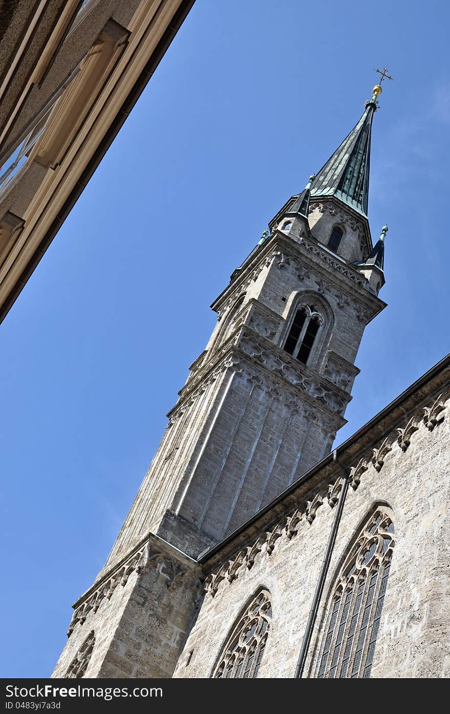 Gothic church details, Salzburg, Austria