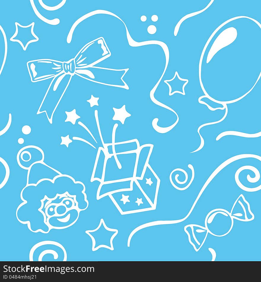 Boy blue birthdays seamless background. Vector illustration. Boy blue birthdays seamless background. Vector illustration