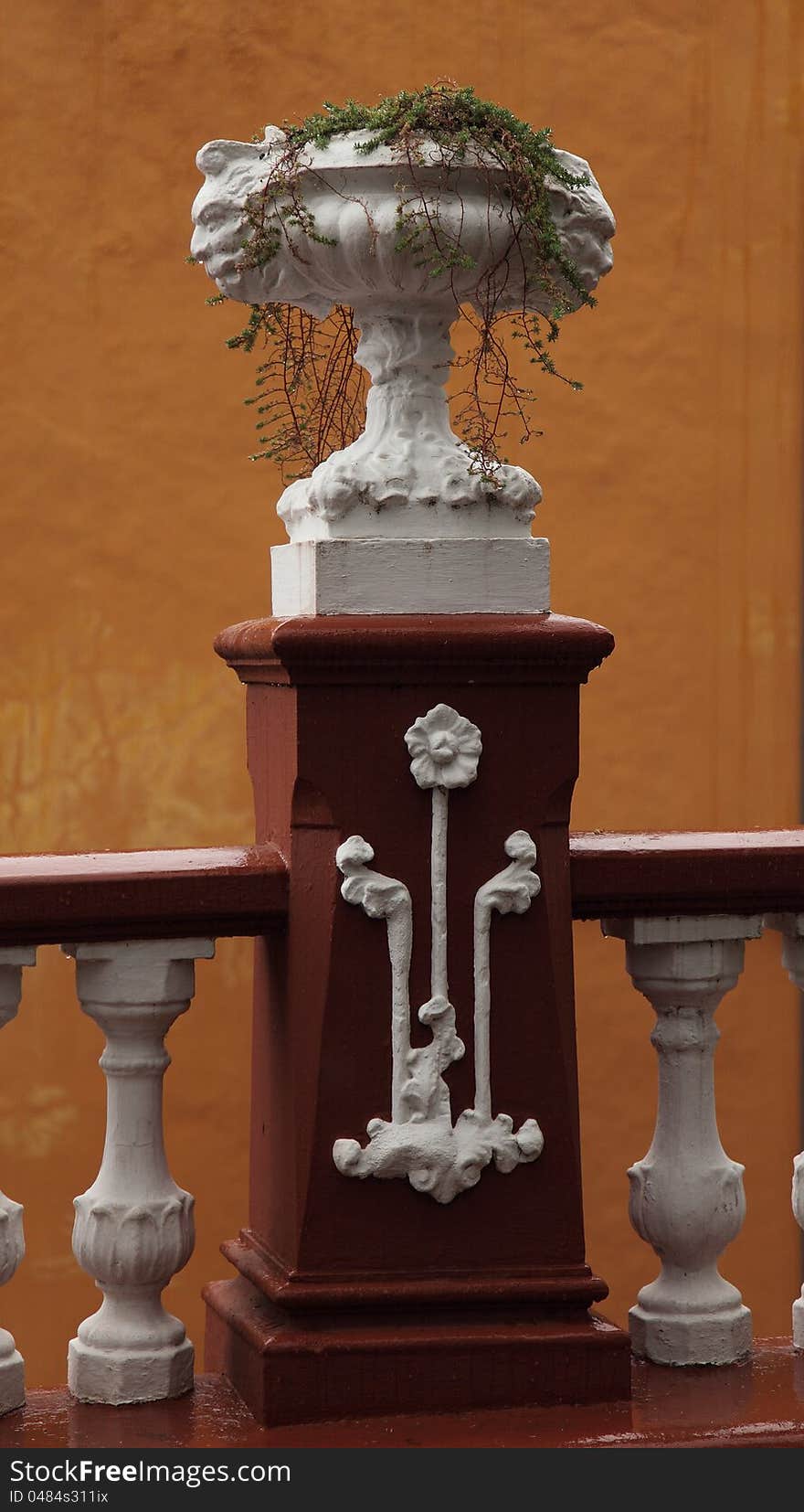 Classic vase on balustrade