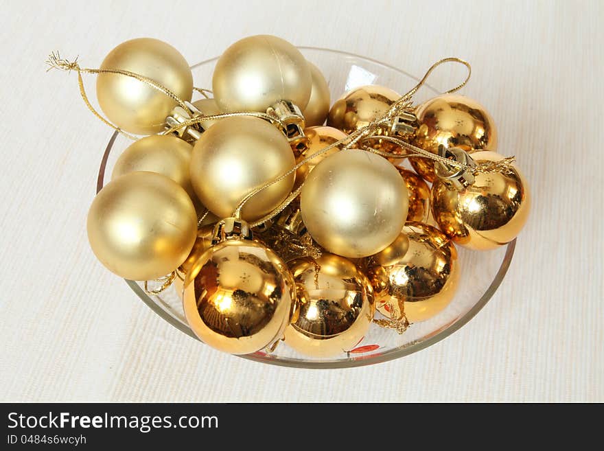 small balls in a glass vase on a table close-up. small balls in a glass vase on a table close-up