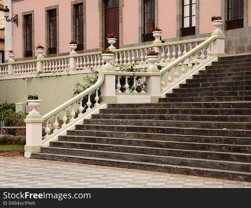 Classic vase on balustrade