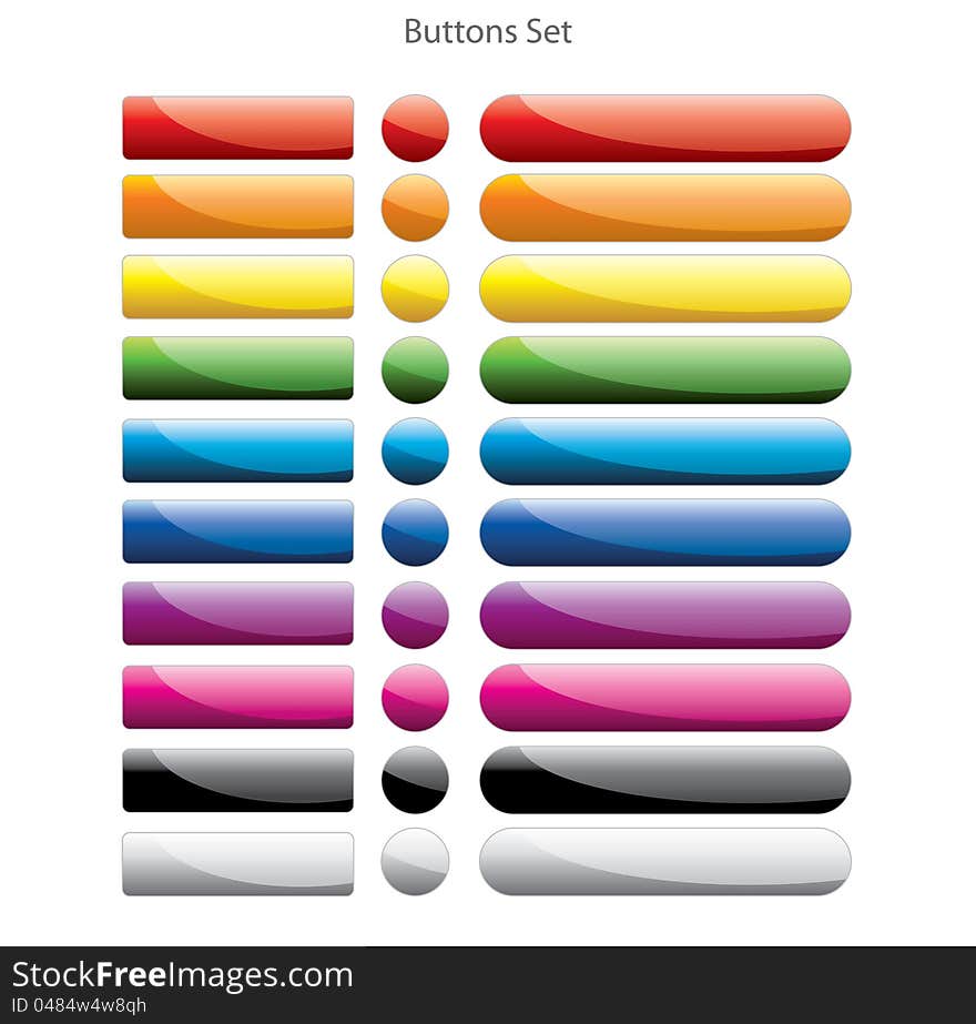 Set of colorful web buttons