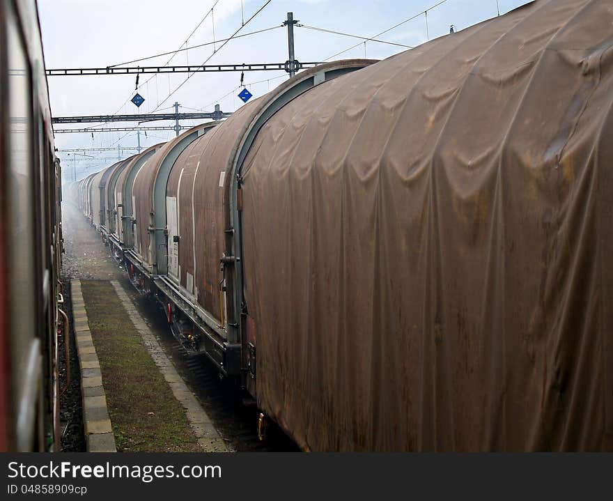 Look from window of train. Look from window of train